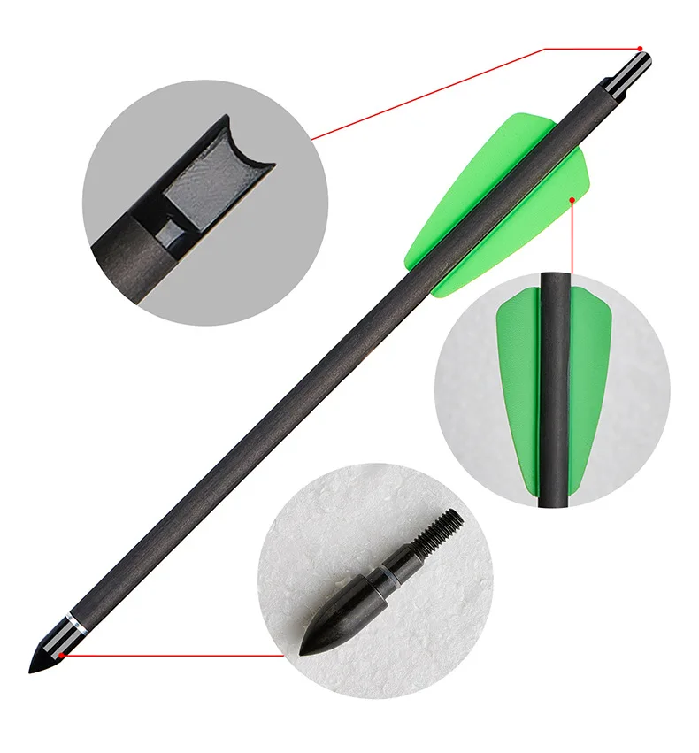 Wholesale 7.5 Inch Archery Crossbow Bolts Pure Carbon Arrow Shaft for Crossbow Bow Hunting Archery Accessories