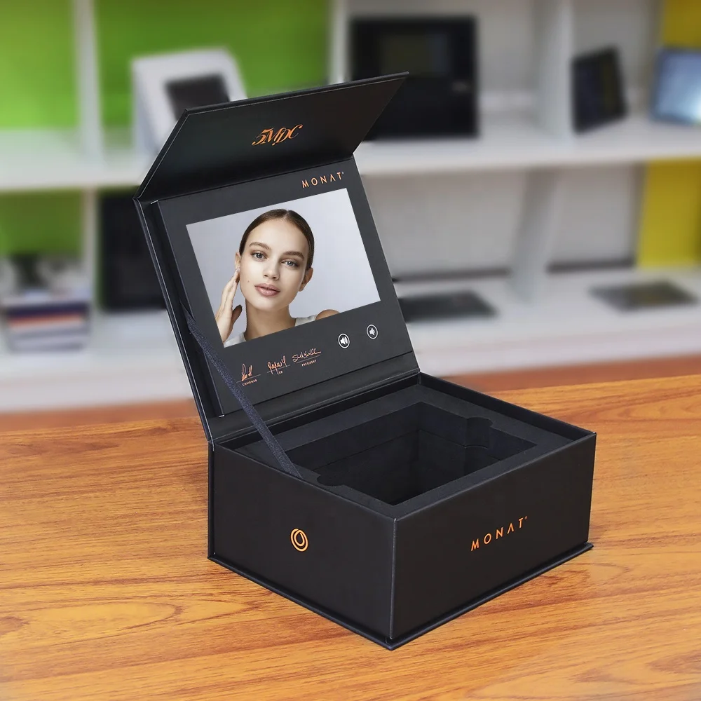 customized presentation 7 inch LCD screen gift music card box digital video box