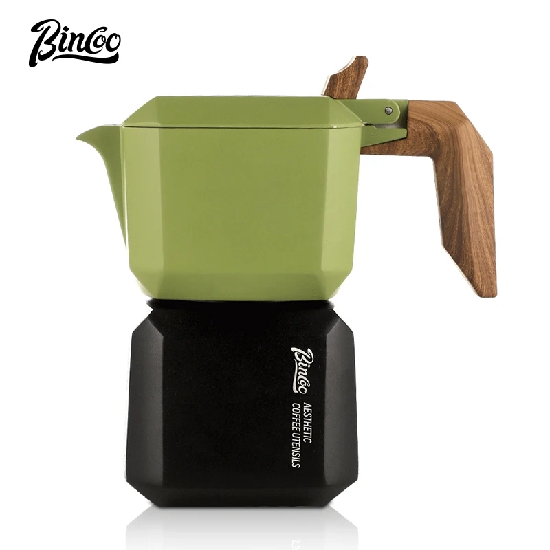 BINCOO Double Valve Moka Pot Square Coffee Pot Espresso Coffee Maker for Home and Outdoor Two cups