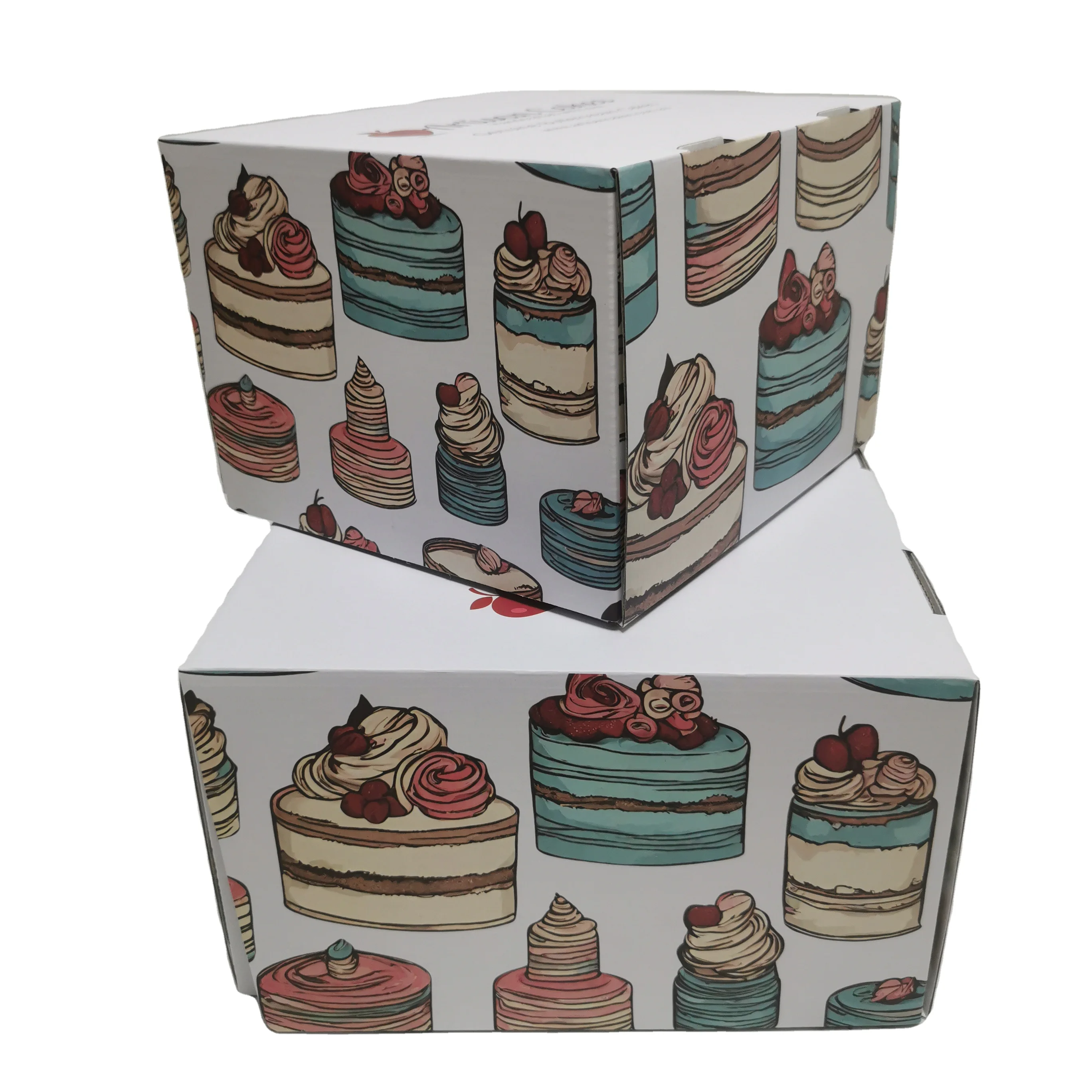 Customization Design Recyclable corrugated Board Customized LOGO Cake Box With cake board