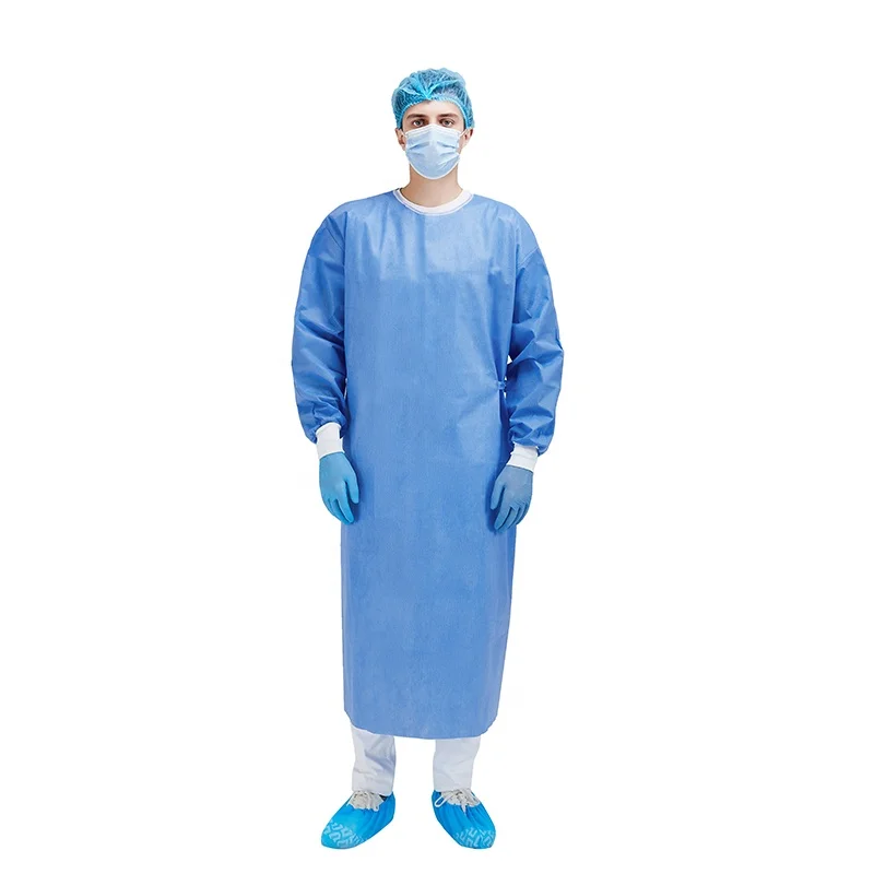 Hospital Operating gown individual package blue Medical Isolation disposable surgical gown manufacturers