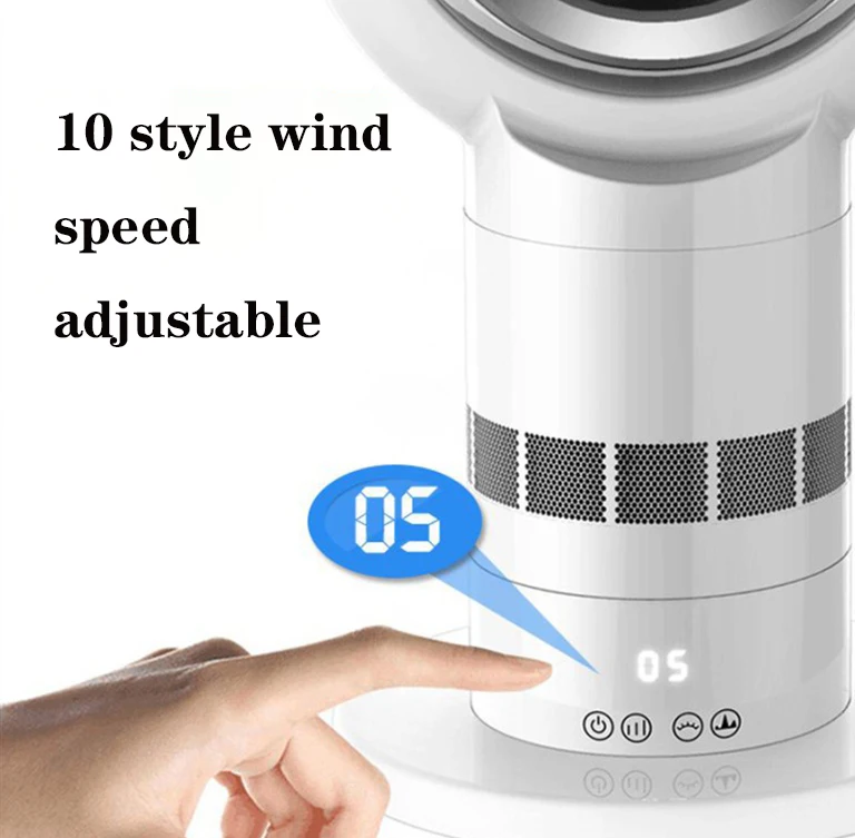 LED portable bladeless electronic digital cooling tower fan with remote control bladeless fan