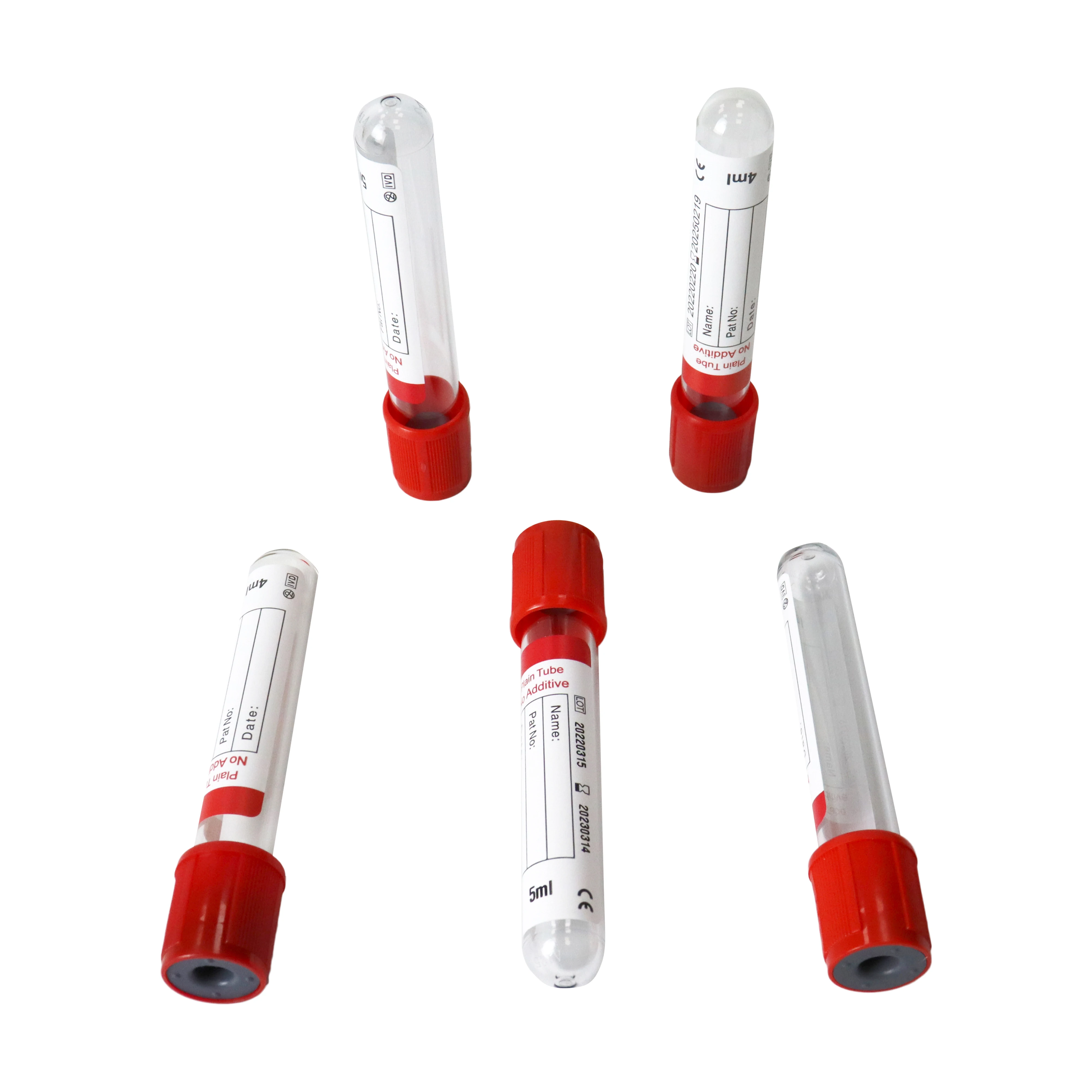 Inexpensive Laboratory Medical Common No Additive Plain PET Glass Vacuum Vascular Test Vacutainer Tube For Blood Collection