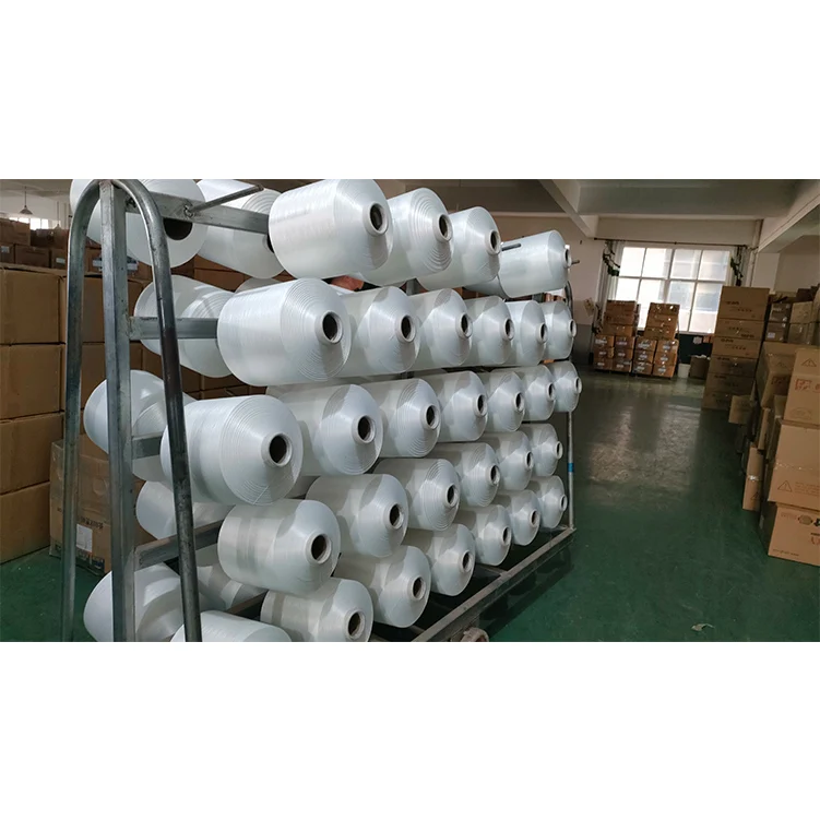 Wholesale fabric material bleached open end / OE 100% polyester DTY textile yarn