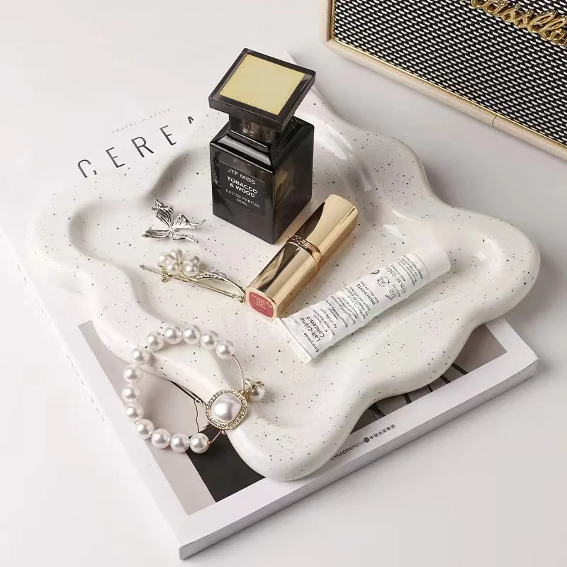 ins light luxury American ink splash square ceramic storage tray snack tray