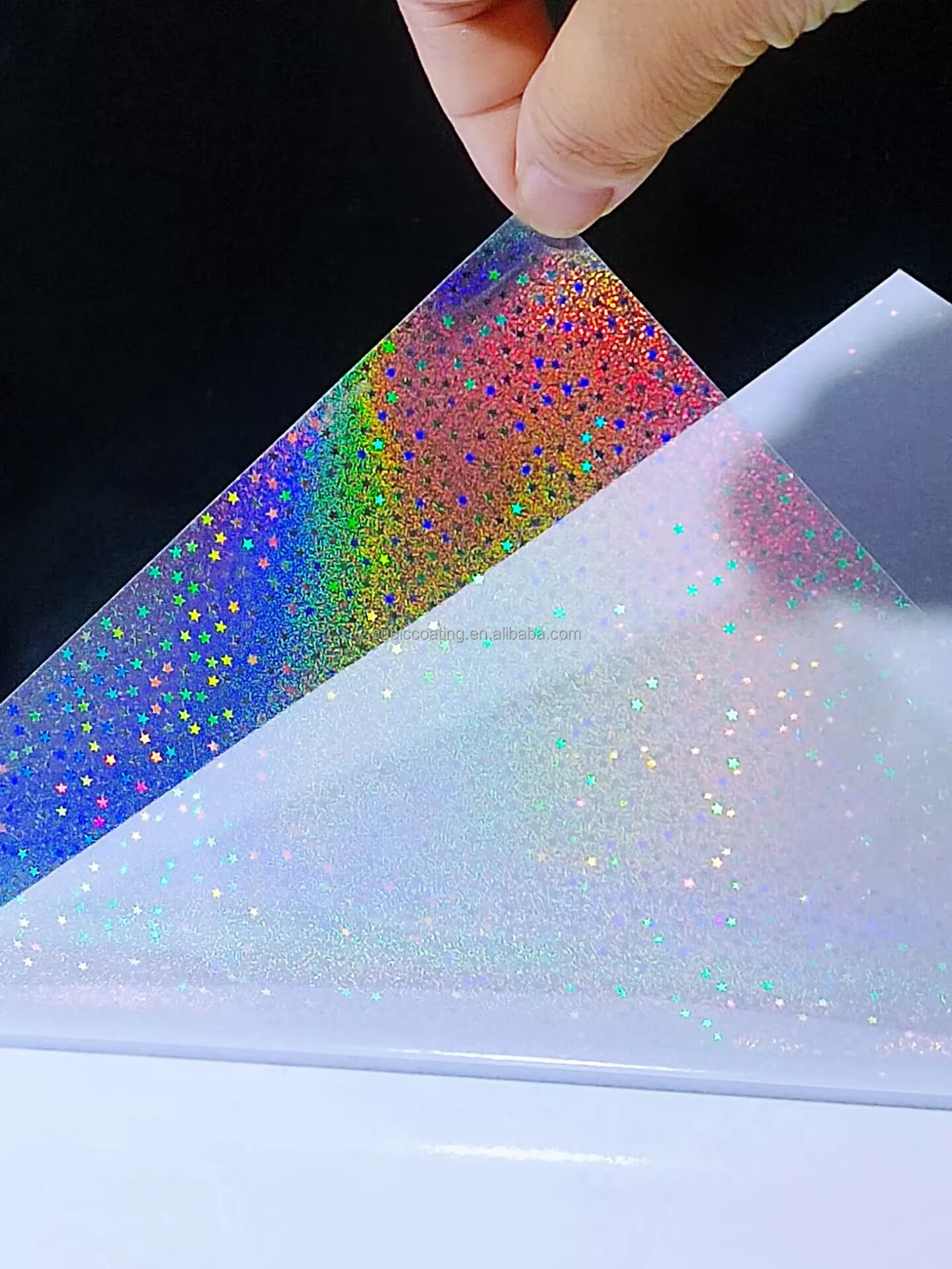 A4/8.5*11inch Self Adhesive super film Cold Laminating Film Holographic Cold Lamination Holographic Clear Holographic Overlay Fi