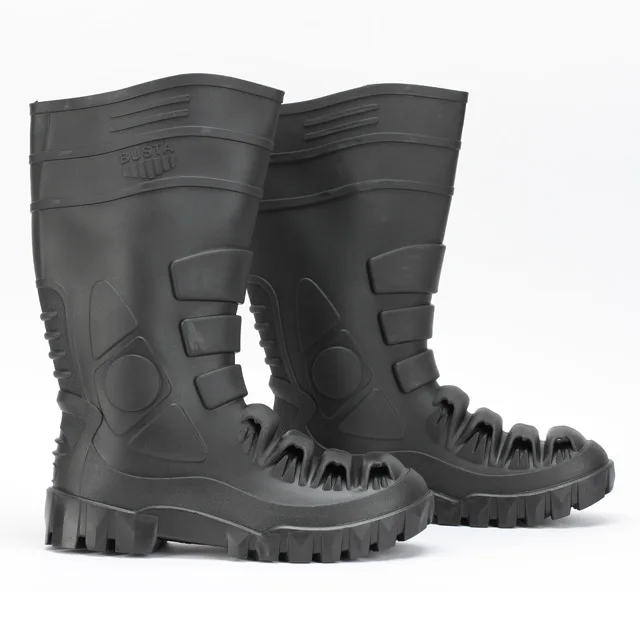 custom unisex rain safety rubber PVC  boots waterproof black Wholesale Steel Toe Safety  Gum  for Industry