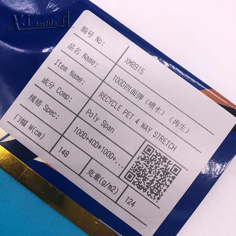 Eco-friendly recycled polyester spandex blend fabric 4 way stretch recycled plastic fabric for garments
