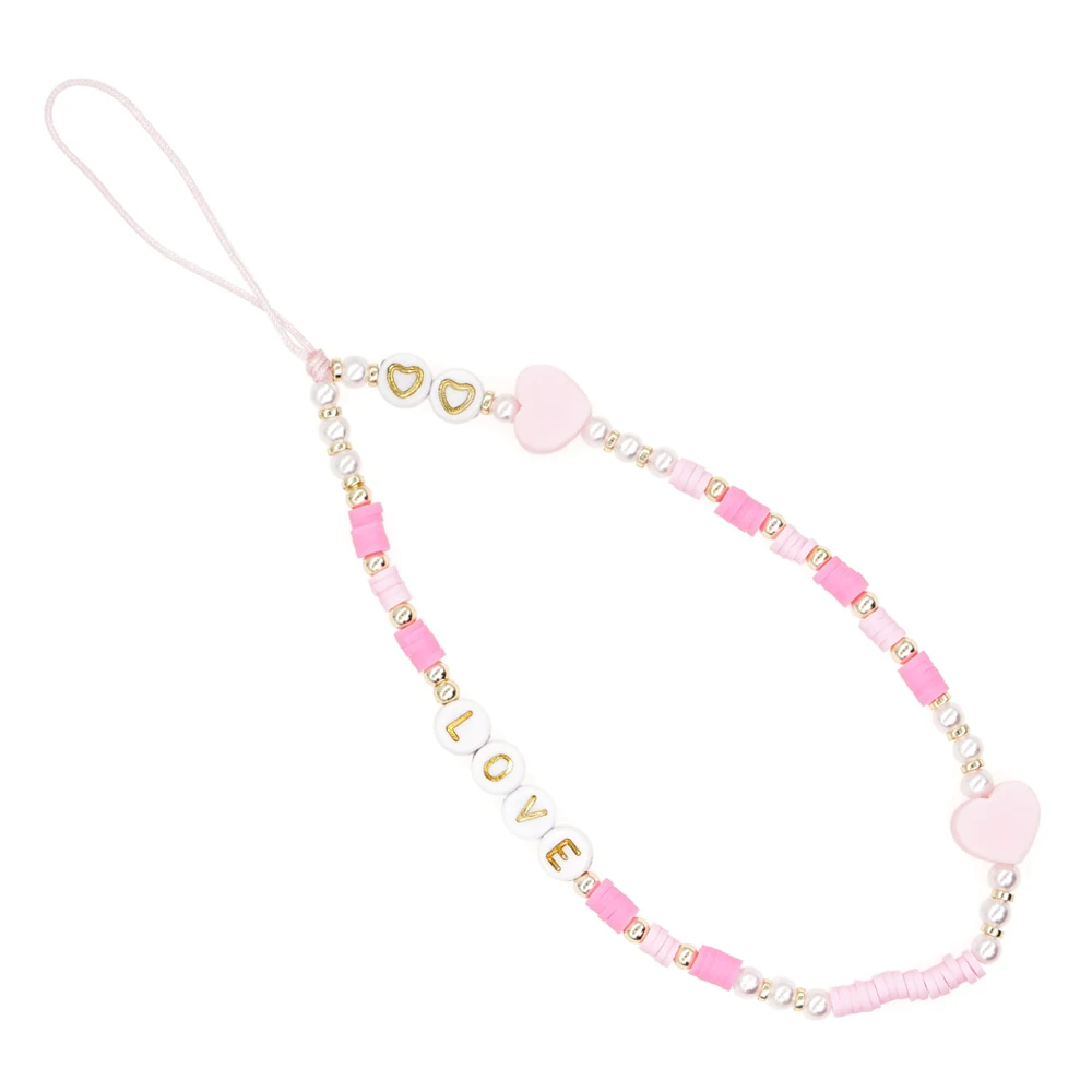 Go2Boho New Rainbow Beads Phone Accessory Eye Charm Mobile Lanyard Simple Beaded Telephone Jewelry Fashion Phone Chain