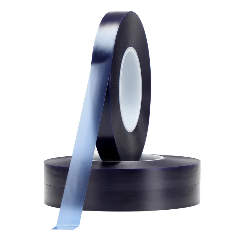 PVC Transparent Bright Blue Adhesive Tape for titanium aluminum alloy stainless steel bending protection during Lathe processing
