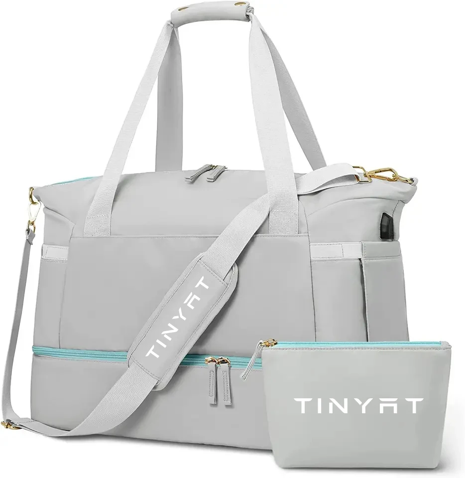 Custom Women Men Makeup Pocket Sports Gym Bag Travel Duffel Bag With Wet Pocket & Shoes Compartment Sports Bags