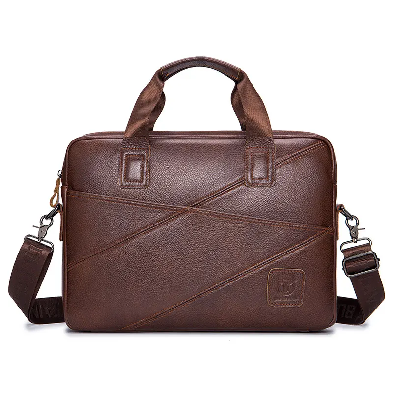 Black&Brown Color 15-inch retro handmade leather messenger bag laptop briefcase computer briefcase for men