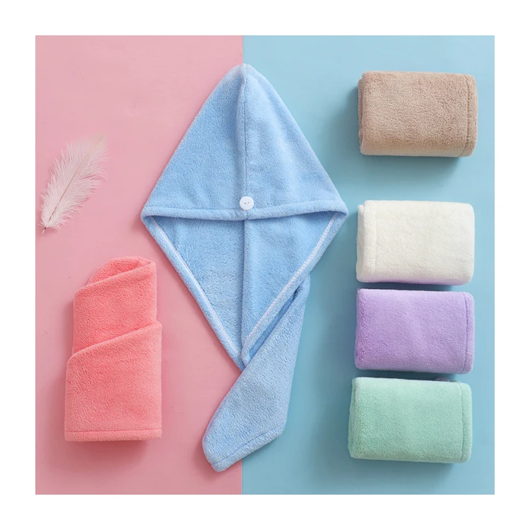 Bulk manufacturer double layers microfiber hair dry urban hair towels