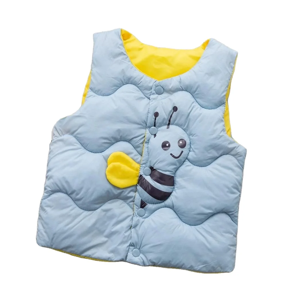 
Toddler Boys Cartoon Graphic Patched Puffer Gilet 