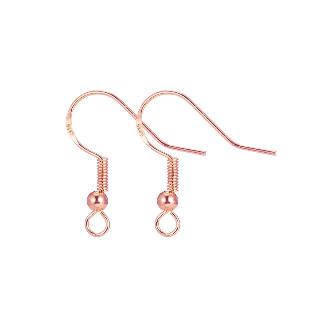 Embossed 925 Brass Metal Plain Earring Hooks Handmade DIY Jewelry Earrings Materia Semi-Finished Accessories