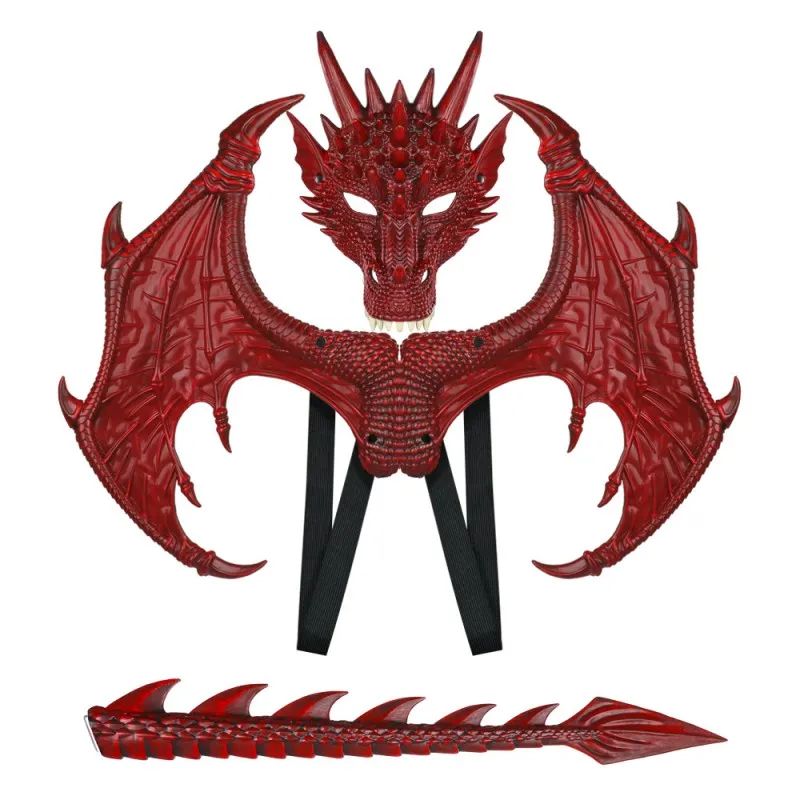 Halloween Ultra Light Dragon Mask Wing Tail Set Cosplay Dress Up Props Party Decoration Funy  Toys for Children