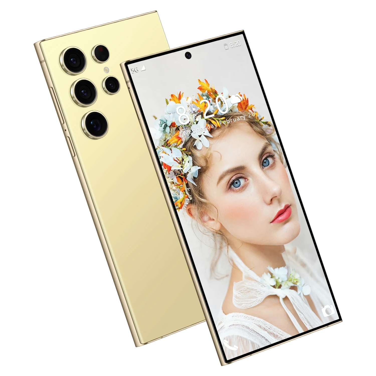 Hot Sales S24 Ultra Phone Gooba Oem Big Screen Wcdma Lte Ai Mobile Cell Phone Built In Stylus Yellow