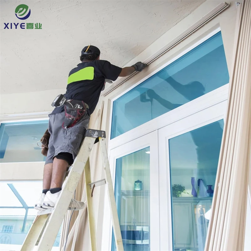 custom colour thickness strong toughness blue transparent temporary surface protection film for glass veranda