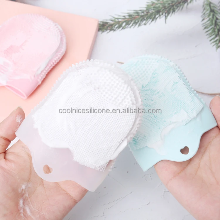 Massage Mitten  for Facial SPA Multifunction Bathing Tool Double-Sided Use Silicone Facial Brush Mitten