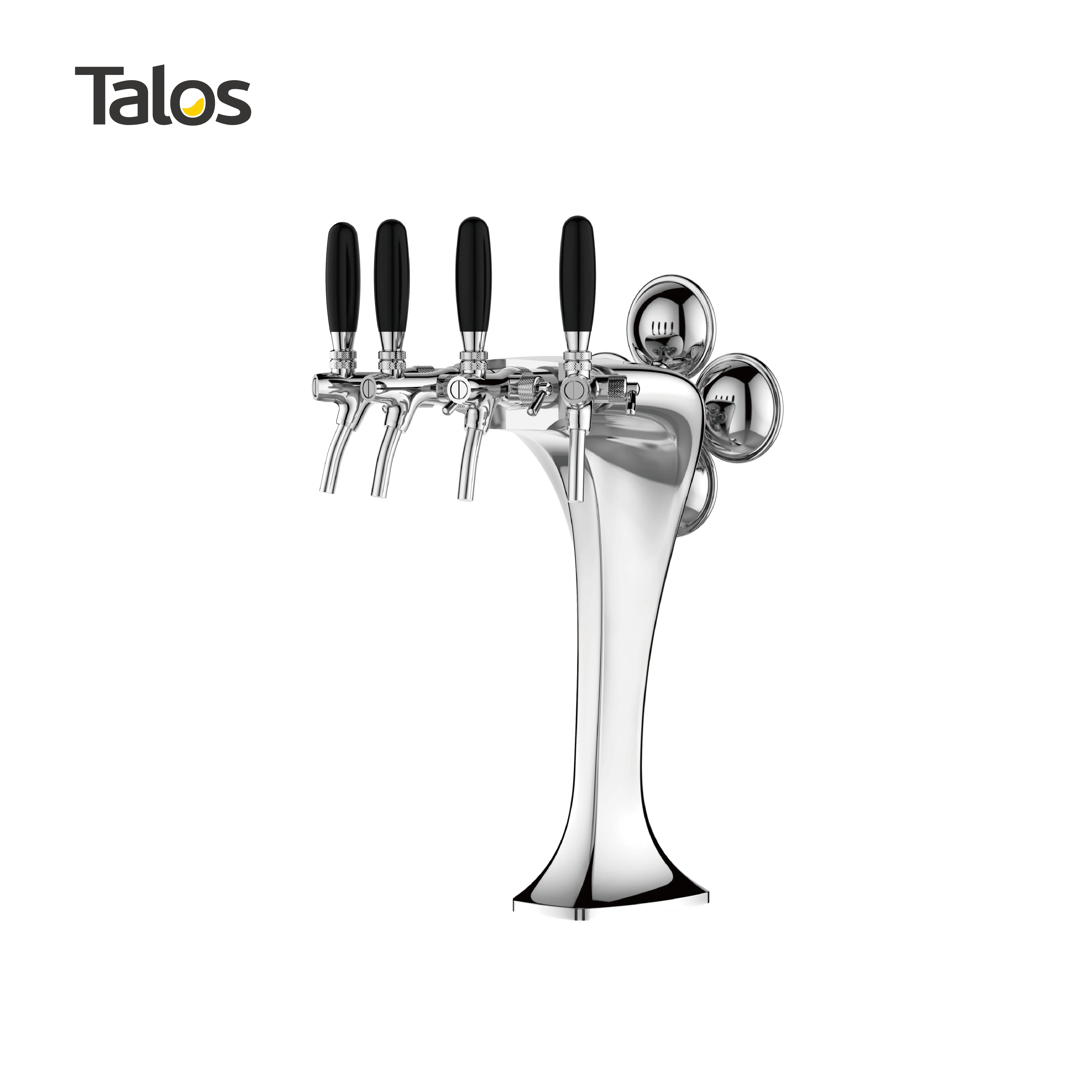 TALOS Cobra Tap Tower Chrome 4-way Dispensing Tower Draft Beer Tower
