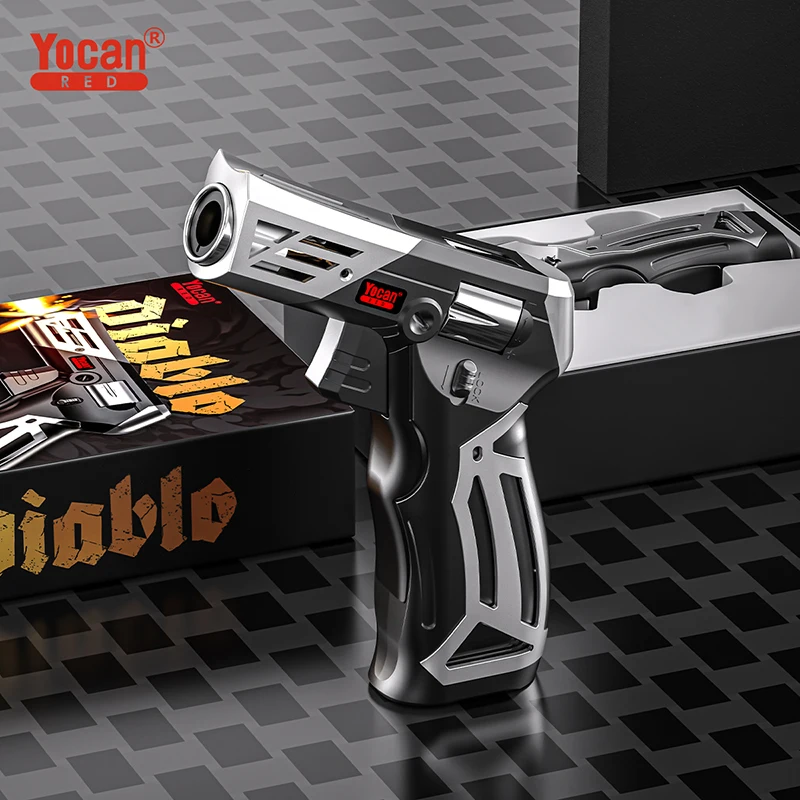 Factory direct sell blue flame lighter torches butane refillable gas chefs blow torch lighter gun for kitchen