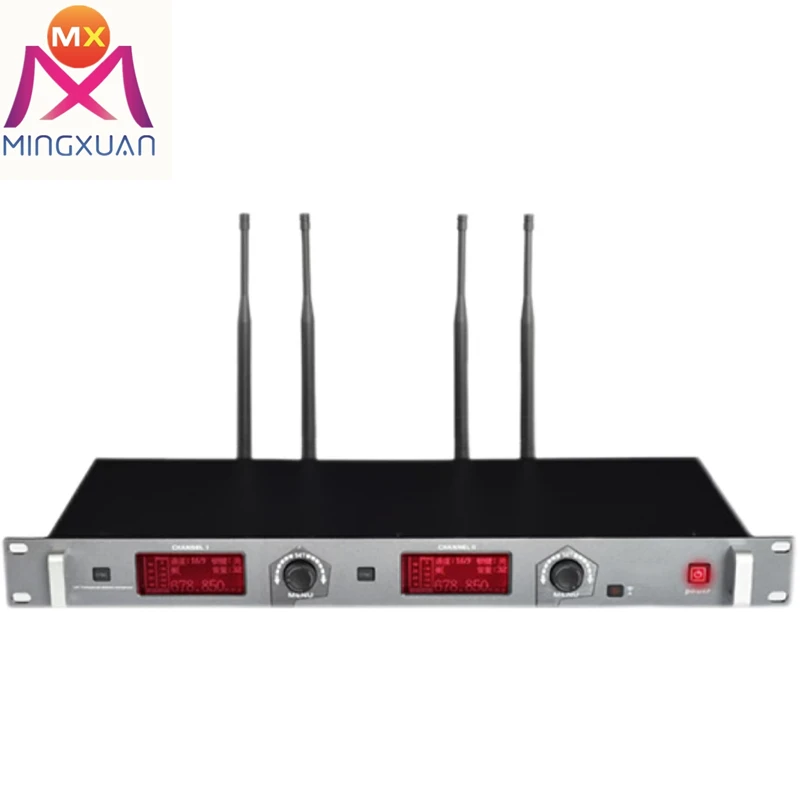 Receiver Handheld UHF Mic professional uhf dual channel wireless microphone system