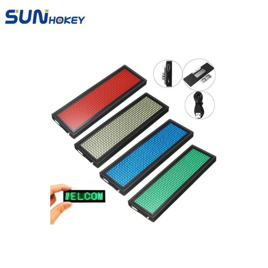 Fully New BT LED Name Badge DIY Programmable Scrolling Message Board Mini LED Display HD Text Digits Pattern Display