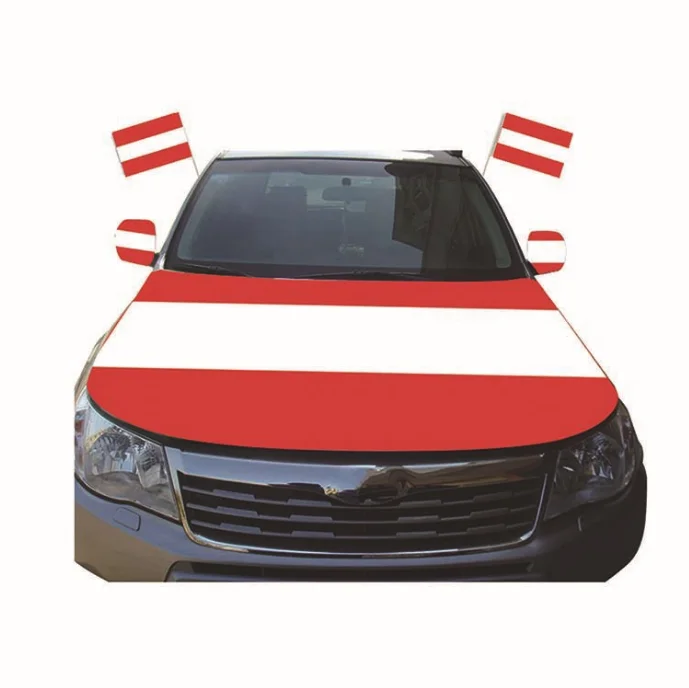 Custom Sublimation Printing Elastic France French Flag Car Bonnet Banner For Car Engine