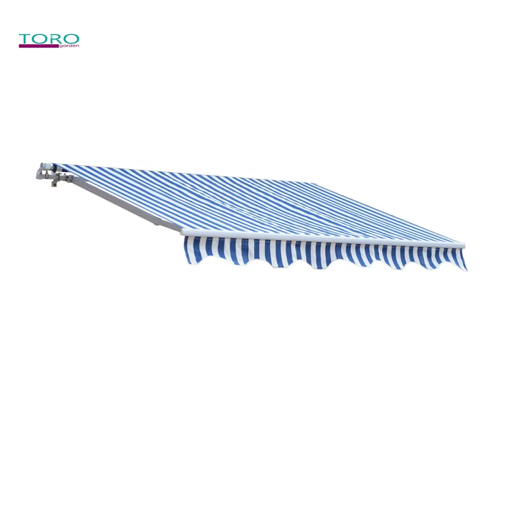 Custom size outdoor retractable polyester awning with aluminum frame