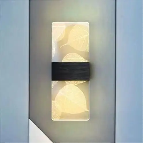 Romantic gold bedroom bedside LED wall light versatile black living room background wall acrylic LED wall lamp