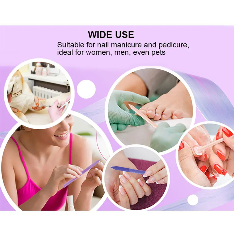 3 in 1Crystal Glass Double Sided Angled Cuticle Filing Pusher Nail File Care Tool Pedicure Manicure Stick Cuticle Remover