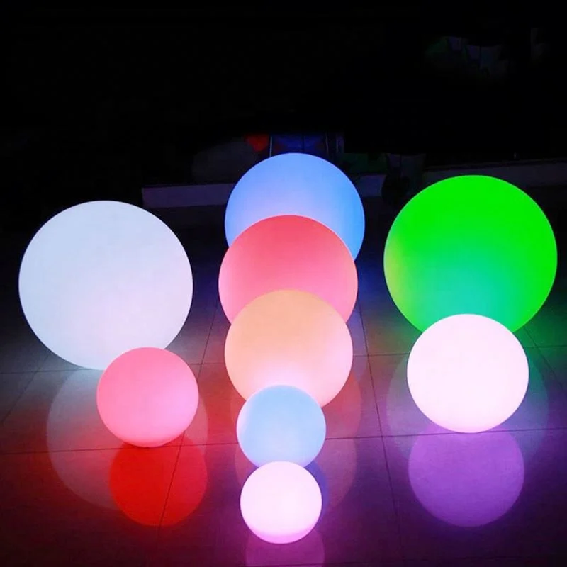 Cordless Plastic Eco-friendly Home Decor 16 RGB Colors Changing IP65 Waterproof LED Floating Ball Inground Pool Lights