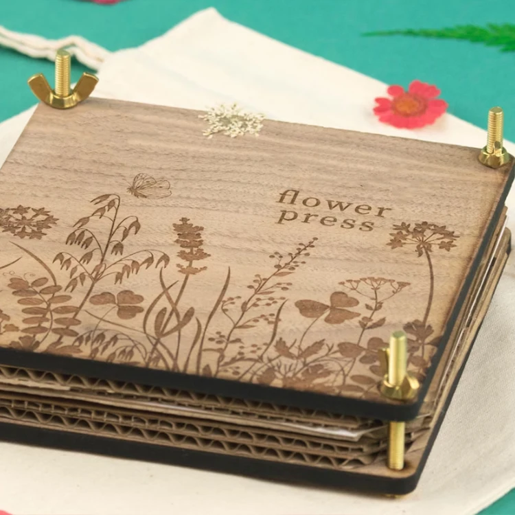 Customized Solid Wood Flower Press 15cm Eco-Friendly Gift Flower Pressing Wooden Flower Press