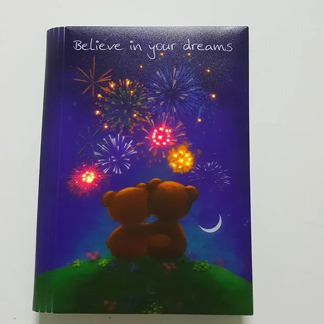 Believe in your dreams light up notebook school supplies stationery elastic banding notepad