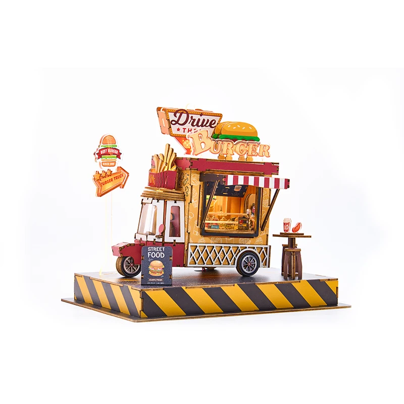 New Education Bricks Mini Blocks Building Toy  Food Truck Car Toys Dining Car Building Bricks for Kids