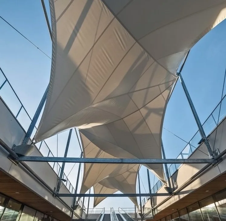 Fabric Tent Shade Shed Tensile Membrane Structure For Landscape