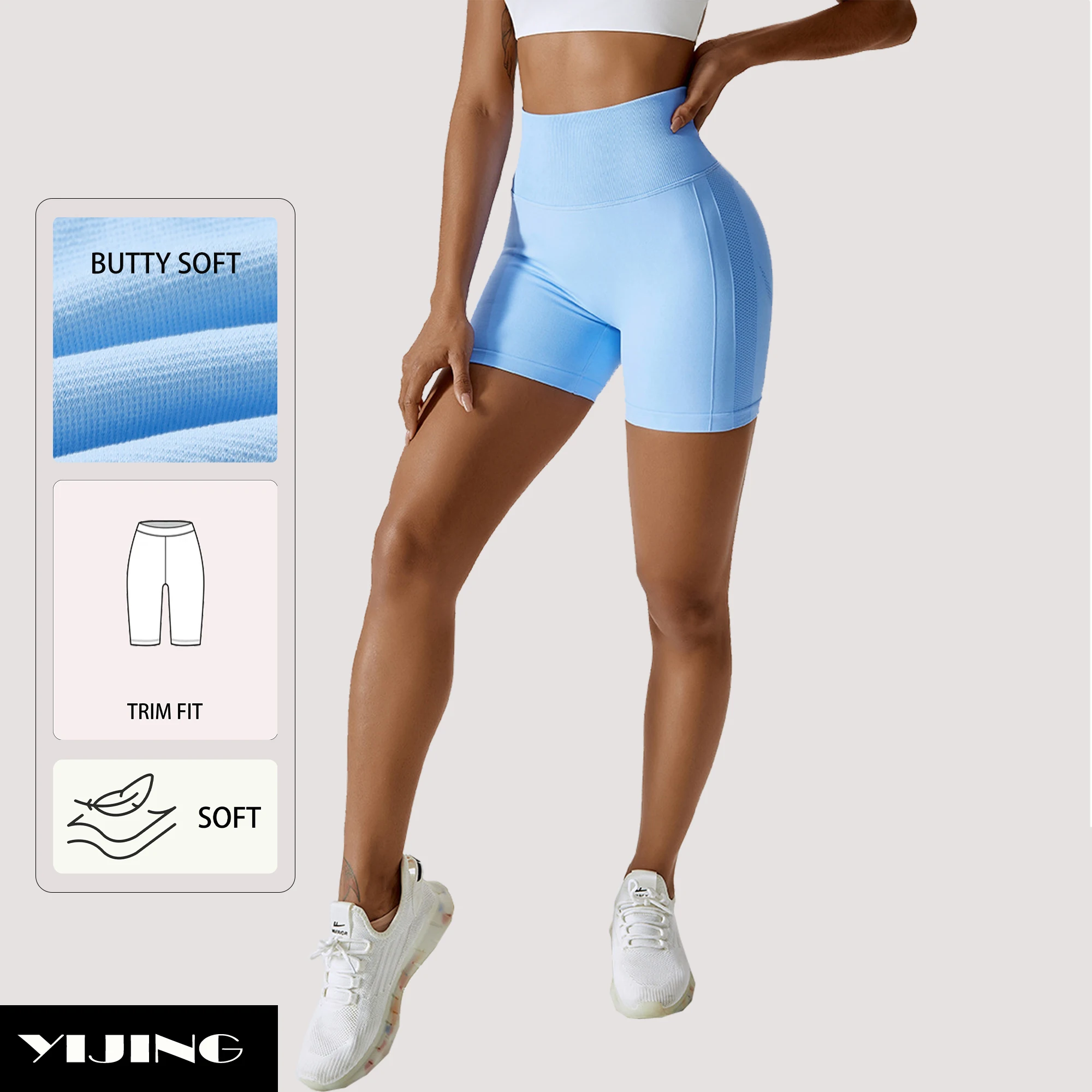 Pastel Summer Colors Yoga Short Women Fitness & Yoga Wear Shorts Yoga Booty Shorts New Fashion Ladies Sportswear Blank Pattern