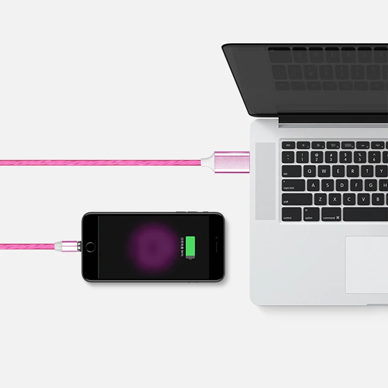Schitech светодиодный зарядный Магнитный usb-кабель для мобильного телефона 3 в 1 type-C micro USB ios кабель передачи