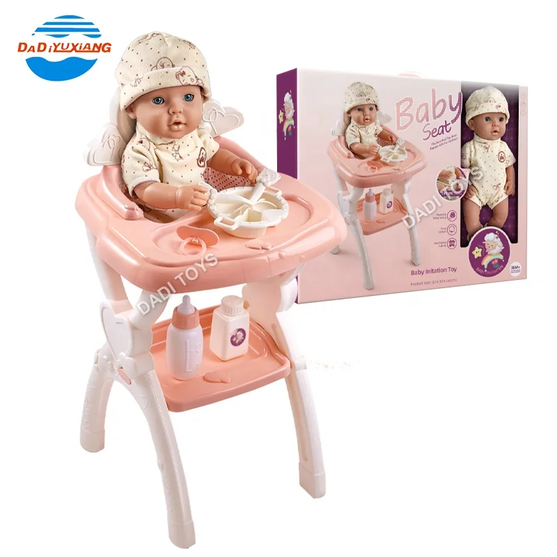 Игровой домик DADI OEM/ODM реалистичный высокий обеденный стул набор для кормления ребенка 16 дюймов детские куклы игровые наборы с IC