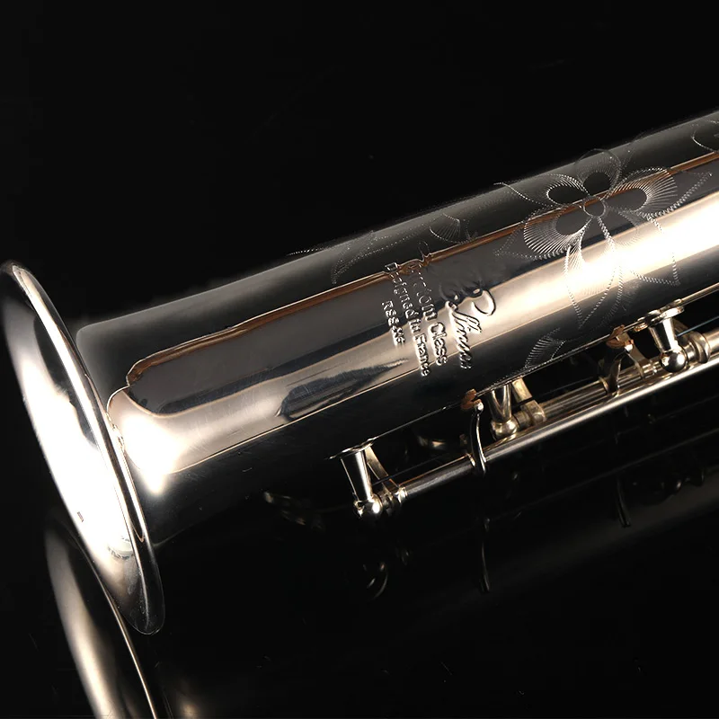 Саксофон высокого качества Прямые люминофоровая Медь тела серебрение ключи RSS-X6 сопрано саксофон