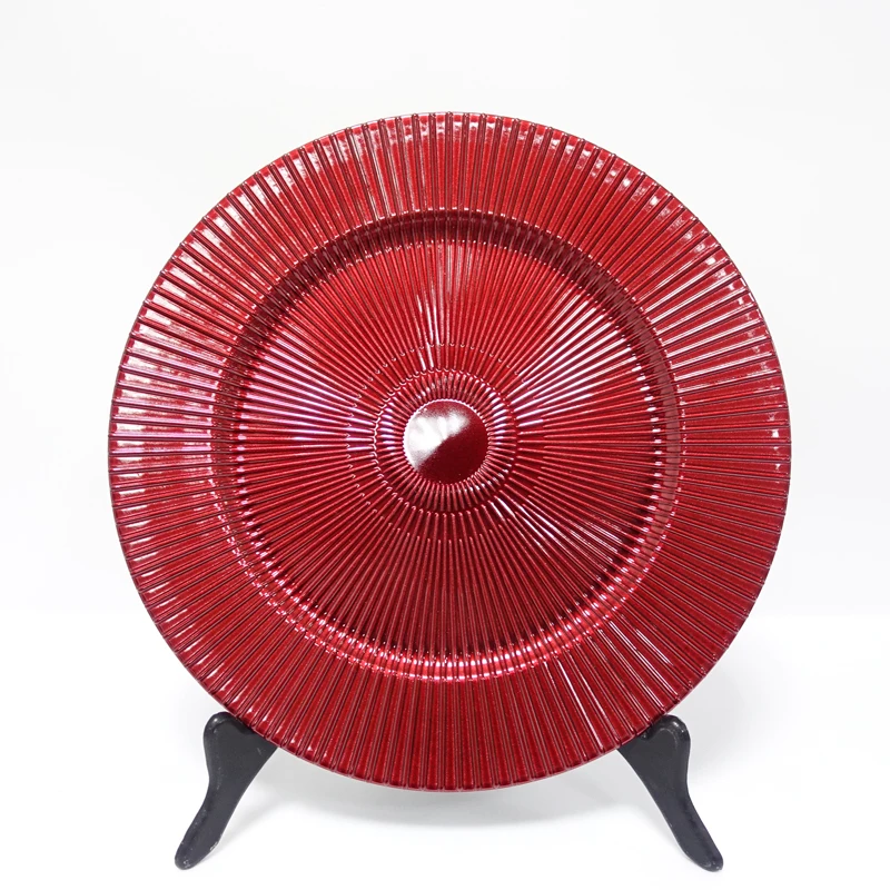 13Inch Gold Borosilicate Glass Plastic Wedding Decorative Charger Plate