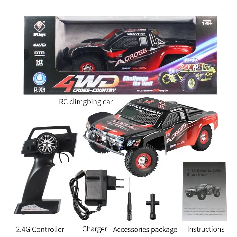 1/12 Brushed RC Car 50km/h 4WD Short Course Juguete Radio Control Toys RTR RC Car