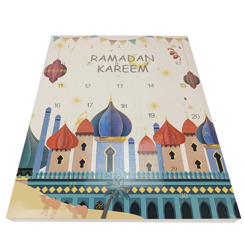 2024 Ramadan New Design Perforated Advent Calendar Empty Advent Calendar Beauty Wholesale 30 Days Advent Calendar Box Make Up