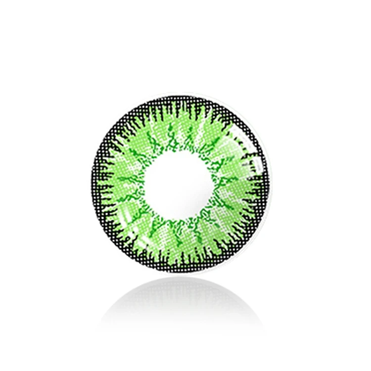 Best Selling  Safe Comfortable Tricolor Green Natural Color Contact Lens 14.2 Mm Contact Lens