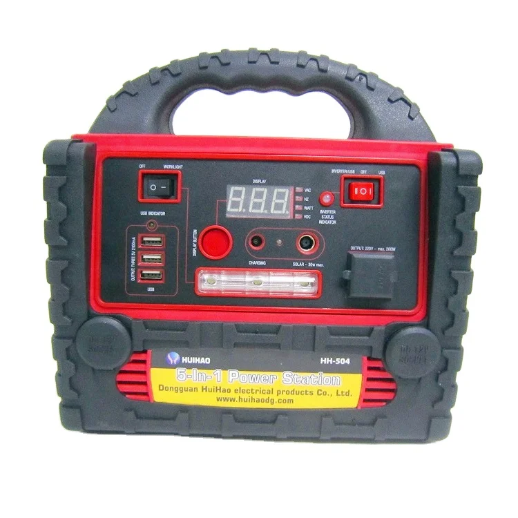 camping outdoor 200W 400w  Lead-Acid  and home backup portable battery solar power station generator with led  proable Solar