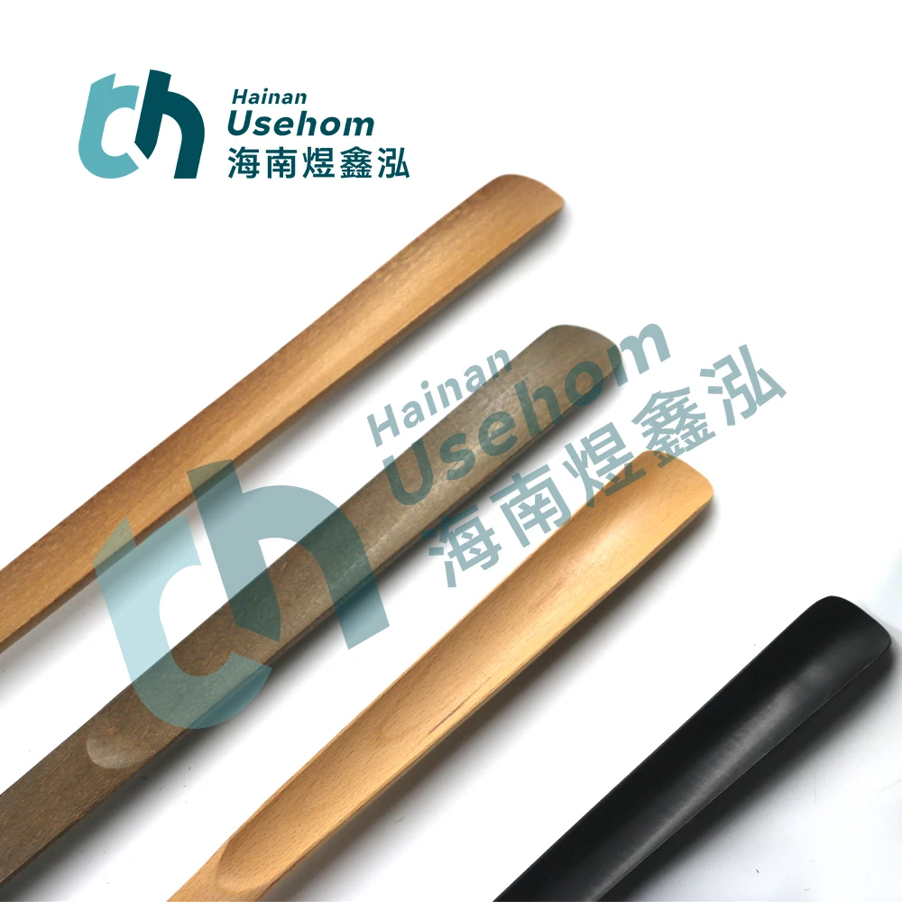 High Quality Magnetic shoehorn Long handle wooden shoes horn shoe spoon Lazy shoes lifter custom can with logo