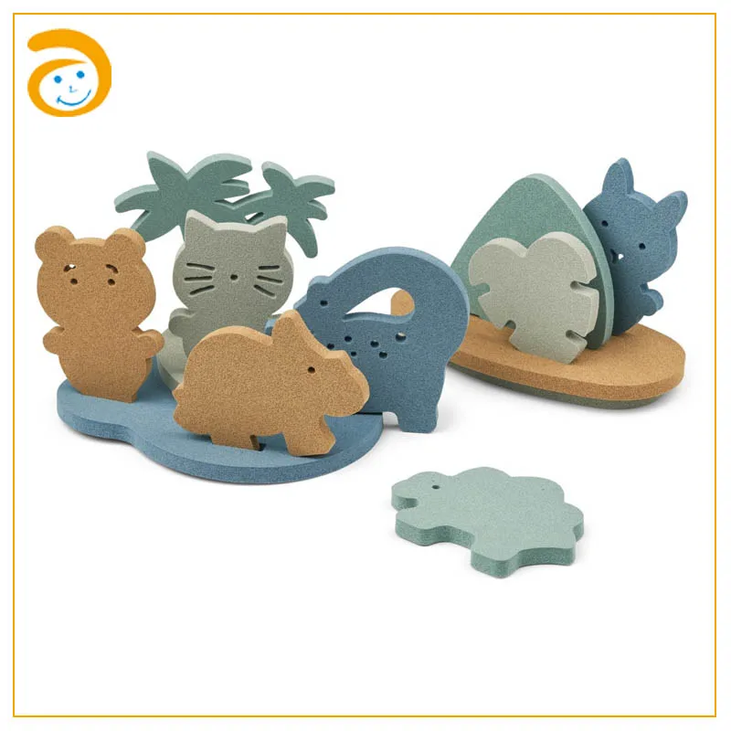 New design dinosaur puzzles lovely eva animal bath toy for kids