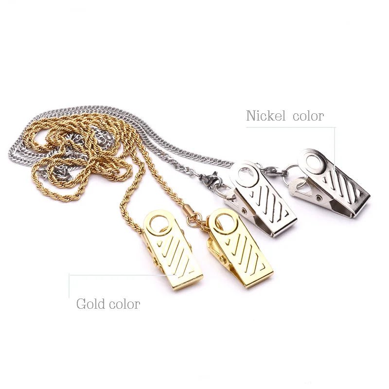 Wholesales metal napkin clip chain with trigger clip