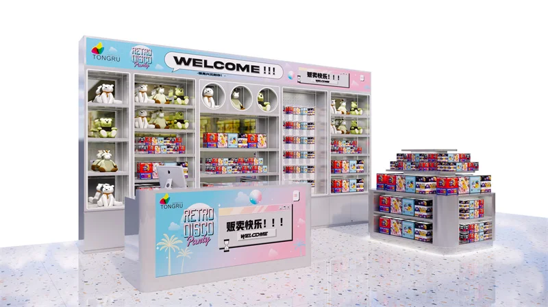 Gift exchange cabinet for video arcade center shelving Plush Toy Cabinet Display Counter Kids Toys Kiosk Design for gift store