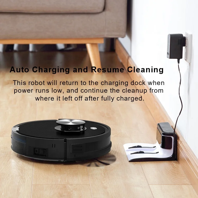 Лазерный робот очиститель сильные всасывающие ковры твердые полы 2100pa пылесос робот пылесос с длительным сроком службы батареи 2900mAh
